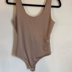gaze Taupe Scoop Neck Bodysuit